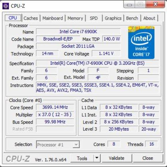 Intel® Core™ i7-6900K Processor20M Cache, up to 3.70 GHz - Picture 2 of 8